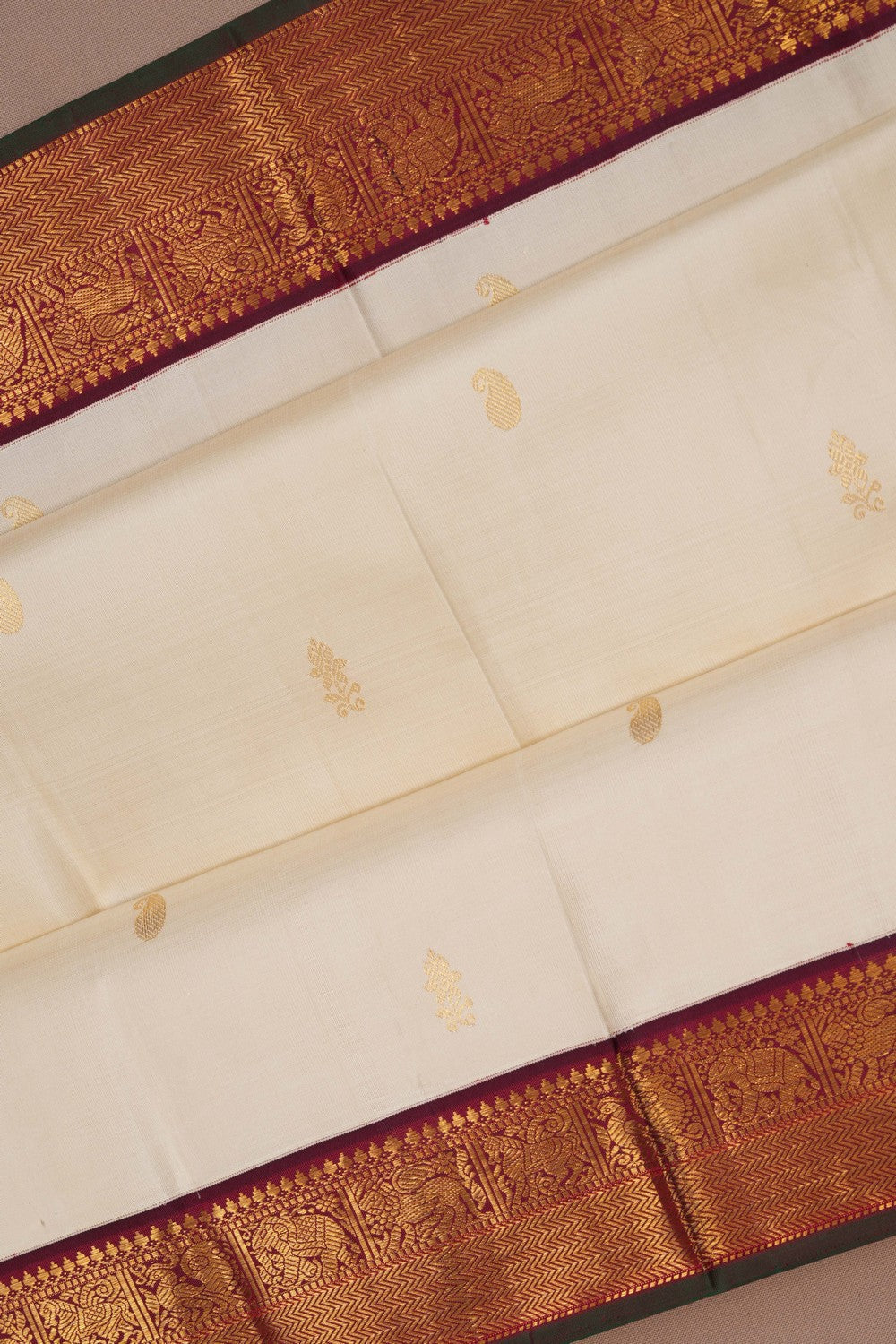 Image of Arani Silk Off White Saree